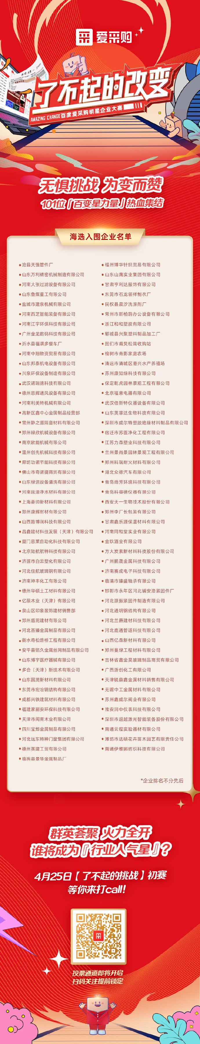 百度愛(ài)采購(gòu)明星企業(yè)大賽海選賽入圍企業(yè)名單新鮮出爐